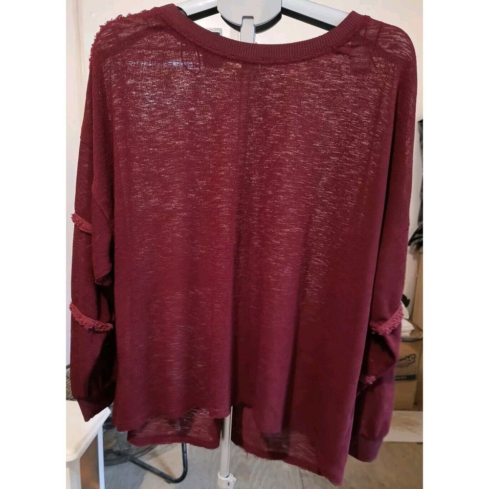 Umgee Marbled Maroon Size XL Sweater Oversized Comfortable Women's Top